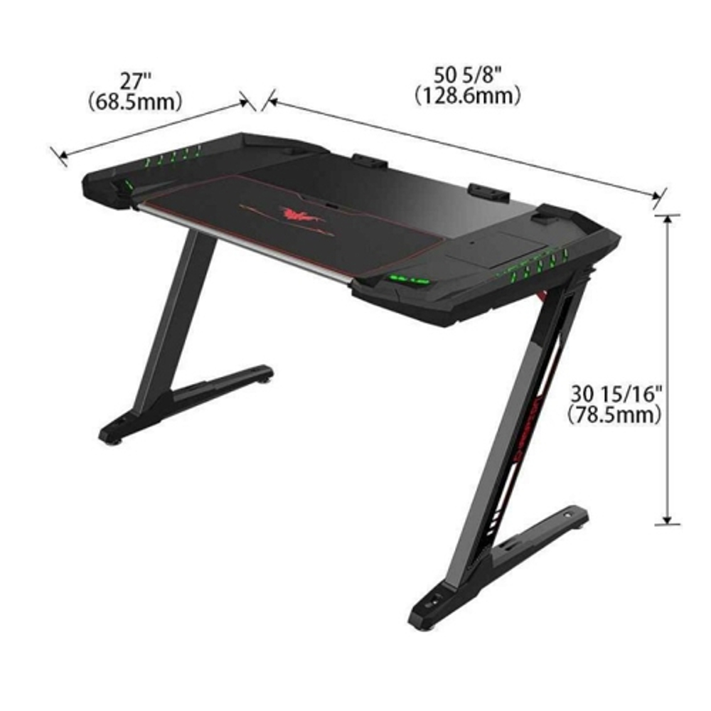 Стол компьютерный (для геймеров) EUREKA Z2, с RGB-подсветкой