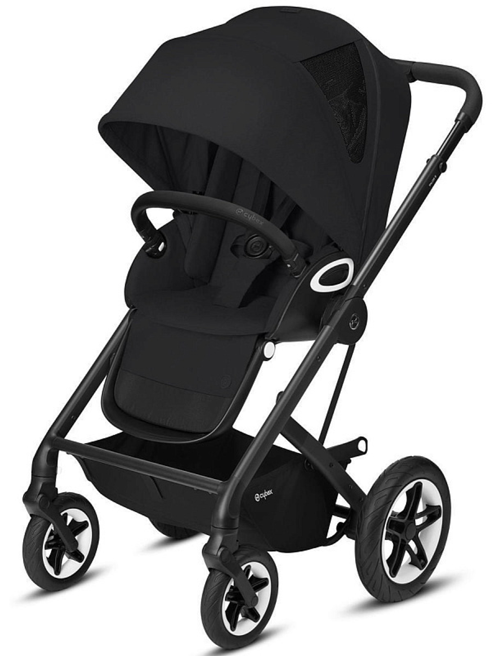 Коляска Cybex Talos S Lux BLK complete Aton S2 Lava Grey Base One 4 в 1 Moon Black с дождевиками