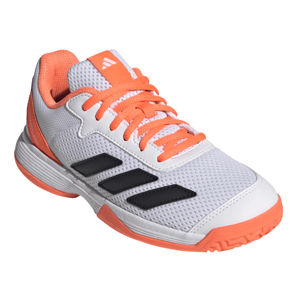 Детские теннисные кроссовки Adidas Courtflash K - lucid orange/cyber metallic/cloud white