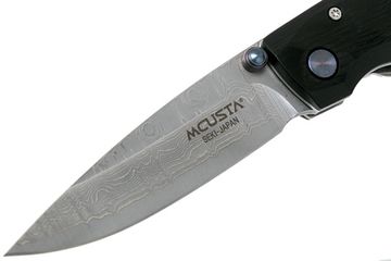 Складной нож Mcusta Shinra Emotion Tsuchi c клинком из стали VG-10 San Mai (Laminated Stainlesss Damascus) рукоять дерево (Эбен)