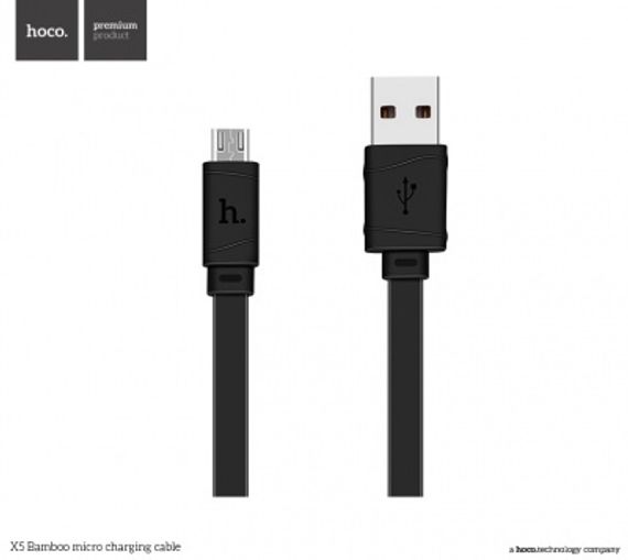 USB КАБЕЛЬ HOCO (ORIGINAL) X5 BAMBOO MICRO 1М ЦВЕТ: ЧЁРНЫЙ