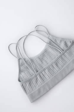 ZARA НАБОР ИЗ ДВУХ БЕСШОВНЫХ ТОПОВ С РЕЛЬЕФНЫМ УЗОРОМ, РАЗНОЦВЕТНЫЙ