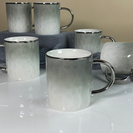 Lenardi 122-120 Набор из 6 кружек 350мл TORONTO GREY в под.уп.(х8)Фарфор