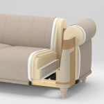 2-местный диван - IKEA VISKAFORS,  74x90x194см, черный, ВИСКАФОРС ИКЕА