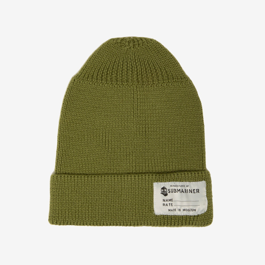 Beanie Hat Patch Name Light Khaki
