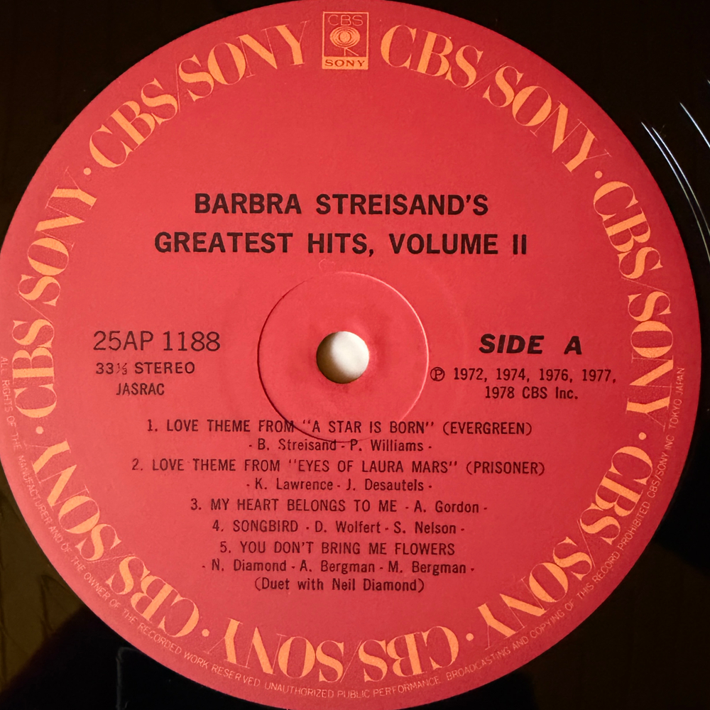 Виниловая пластинка Barbra Streisand – Barbra Streisand's Greatest Hits - Volume 2 LP