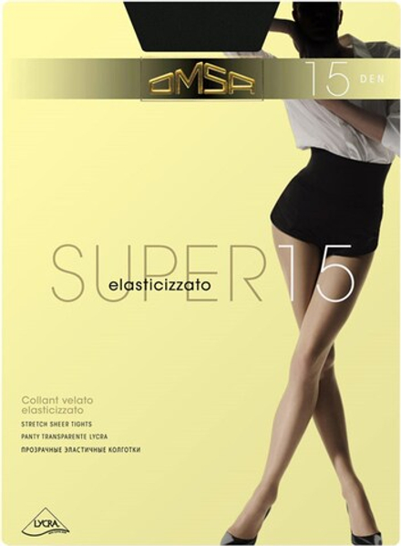 OMSA Super колготки класс. с шортиками 15 den nero р.4 (L)