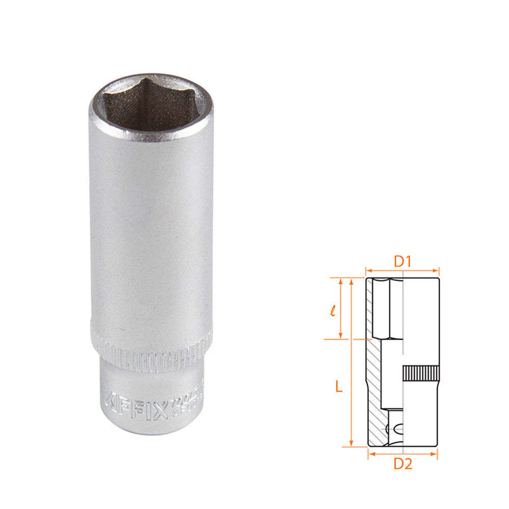 AFFIX (AF00120012) Головка торцевая глубокая шестигранная 1/4", 12 мм