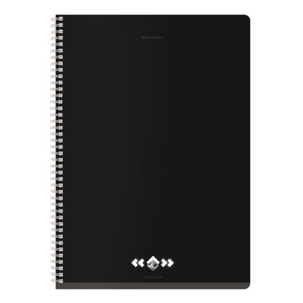 Тетрадь А4, 96 л., BRAUBERG, гребень, клетка, матовая ламинация, "Минимал" (микс в спайке), 405318