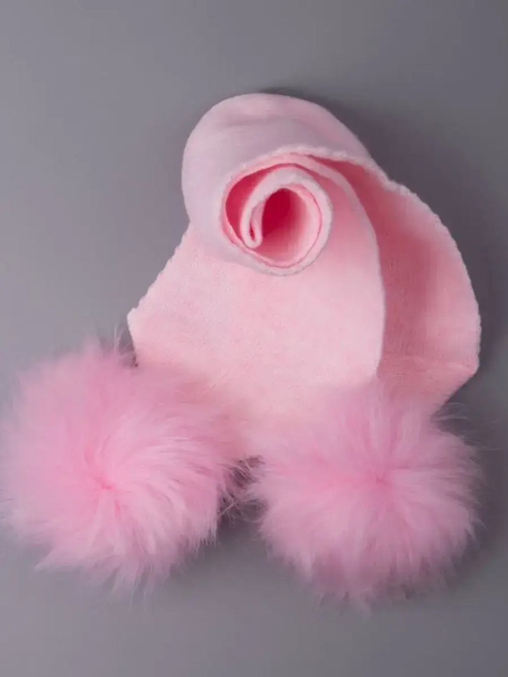 Шарф зимний вязаный с помпонами для детей