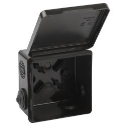 Распаячная коробка ЭРА KOR-80-80-50-7g-B открытой установки черная 80х80х50мм с гермовводами 7 вх. IP54