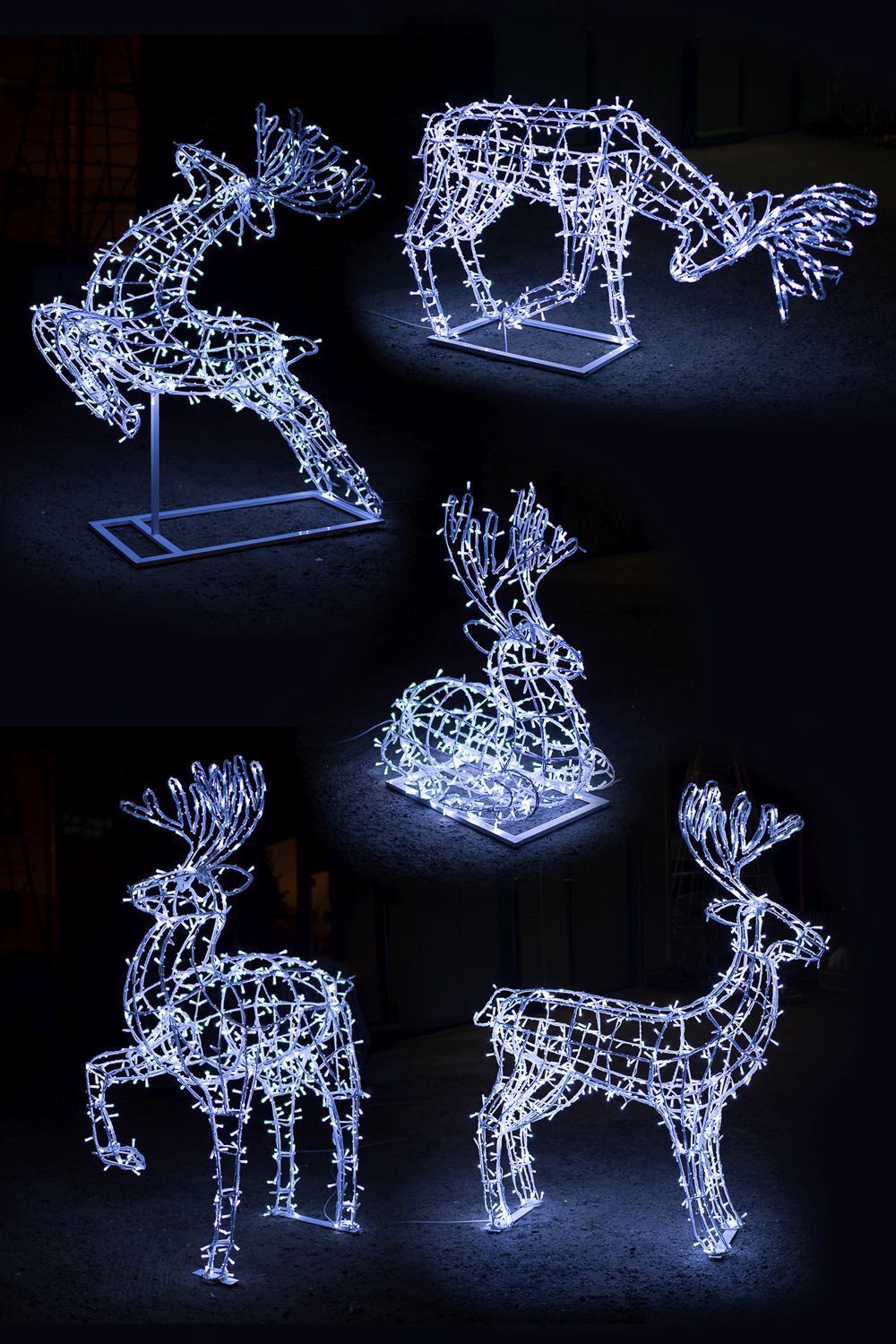 Набор из 5 световых оленей «Рождественский Экипаж»