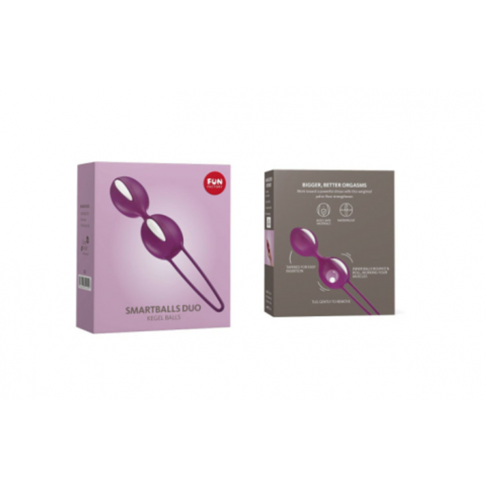 Вагинальные шарики Fun factory SMARTBALLS DUO, пурпурно-белые