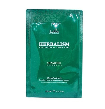 LA'DOR Шампунь для поврежденных волос / Herbalism Shampoo Pouch, пробник 10мл