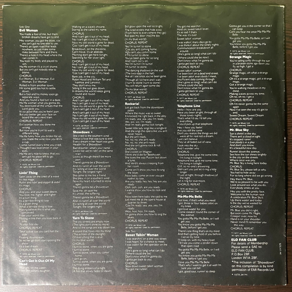 ELO - ELO's Greatest Hits (Голландия 1987г.)
