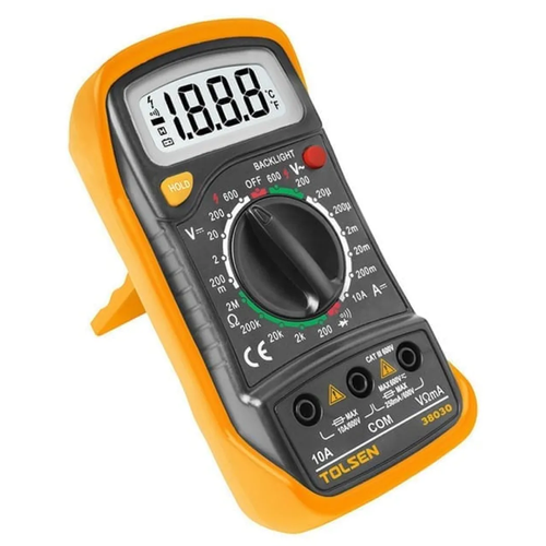 Мультиметр TOLSEN цифровой V-A-Ω 1х9В «Крона» 38030