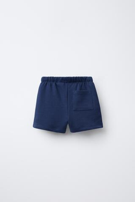 ZARA ШОРТЫ С НАДПИСЬЮ, МОРСКОЙ СИНИЙ
