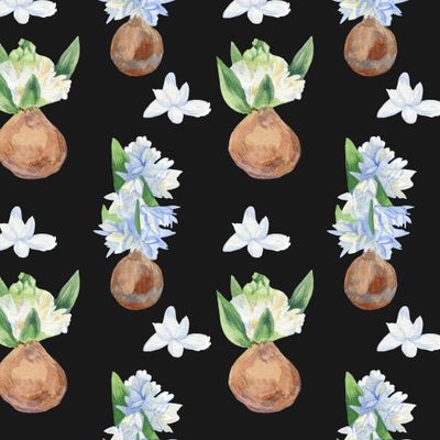 Бесшовный принт с гиацинтами