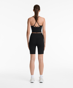 OYSHO Леггинсы-велосипедки полиамидные хлопковые с высокой посадкой 20 см, чёрный