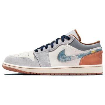 Jordan Air Jordan 1 Винтажные баскетбольные кроссовки Low Топ Белый и синий цвет Мужские