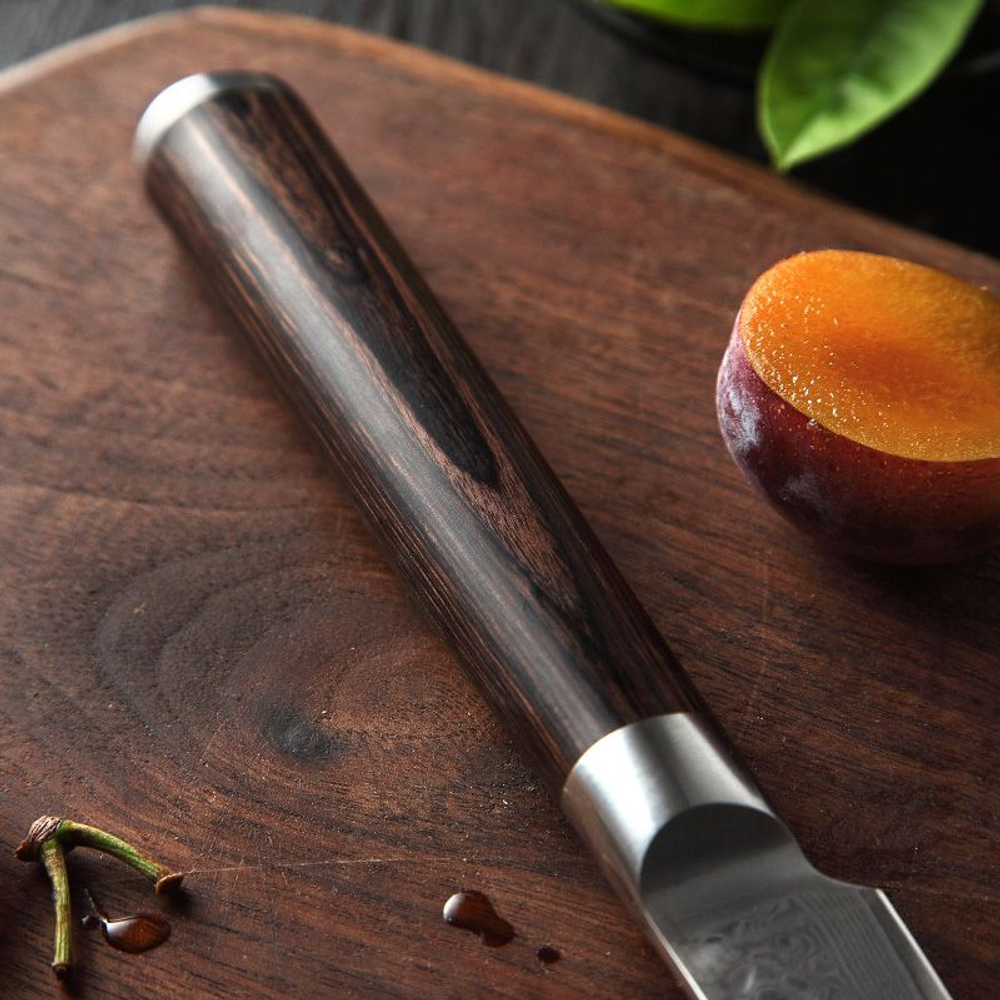 Кухонный нож Xinzuo B1H Paring нож 3,5 дюйма клинок 67 Layers Damascus рукоять дерево pakka, длина лезвия 8,6 см