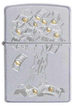 Зажигалка Satin Chrome Money Tree Design ZIPPO 29999