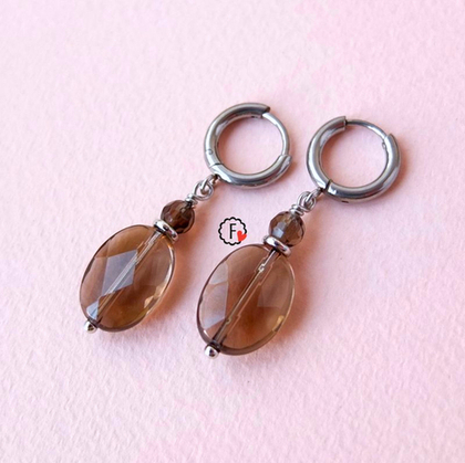 Серьги с раухтопазом с-7217