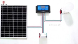 Контроллер заряда солнечной панели / батареи 10A 12/24 вольт