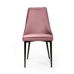 Стул Oliver, бархат пудровый 15/ чёрный конус