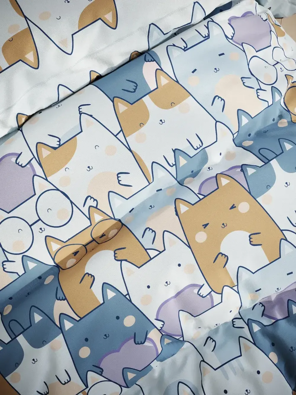 Наволочка комплект 2шт бязь Сказка "Feline" 50x70 см на молнии