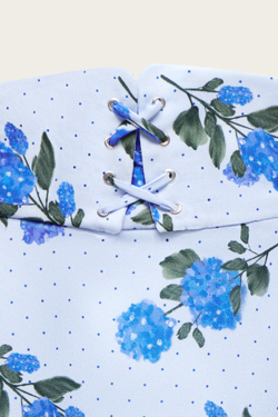 Голубая юбка-миди с цветочным принтом "Фелиция"