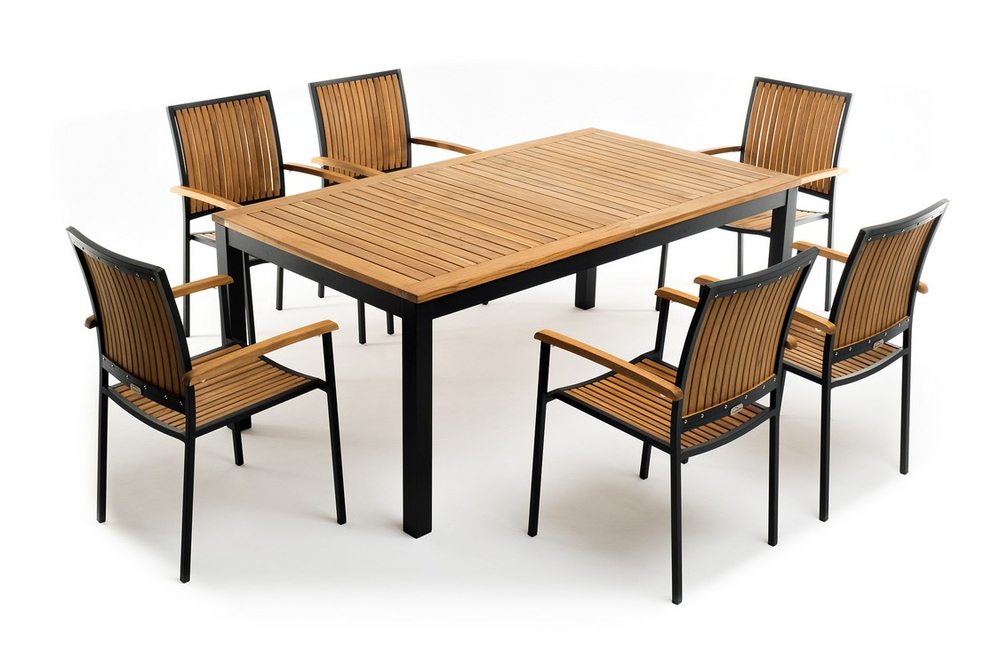 Стул из алюминия Joygarden ЛОНДОН темный графит, темно-серый графит, коричневый