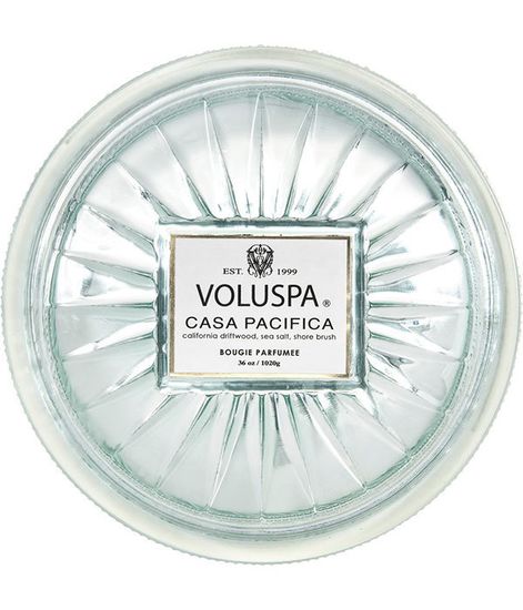 Дом на побережье, свеча в большом стеклянном подсвечнике с крышкой, Voluspa