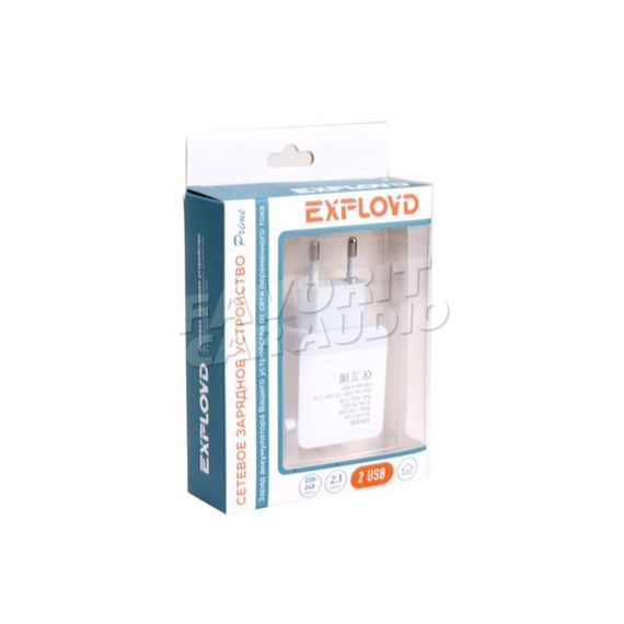 СЗУ 2 USB Exployd EX-Z-349 Prime 3100mAh пластик белый