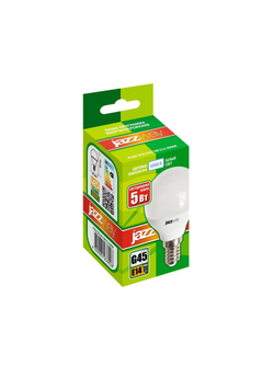 Лампа светодиодная PLED-ECO 5Вт G45 шар матовая 4000К нейтр. бел. E14 400лм 230В 50Гц JazzWay 1036926A