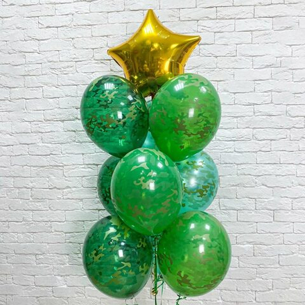 Сет шаров Золотая звезда с зелеными шариками