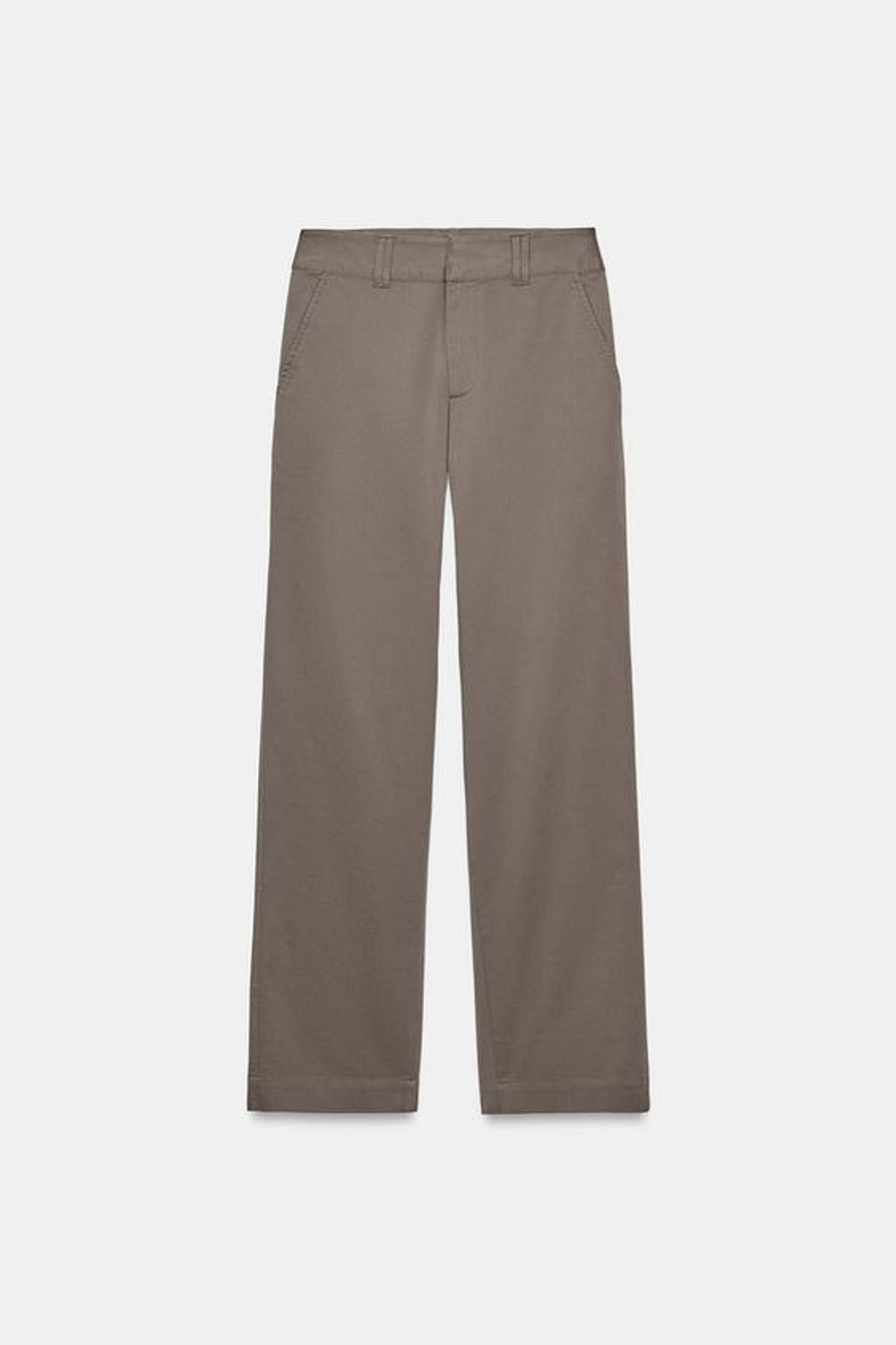 ZARA БРЮКИ BARREL СО СРЕДНЕЙ ПОСАДКОЙ, СЕРО-КОРИЧНЕВЫЙ