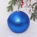 Новогодний шар 20 см «Глиттер», синий