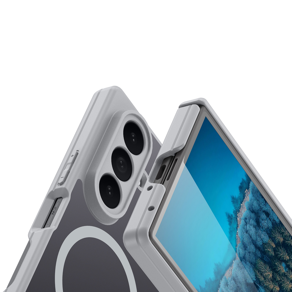 Усиленный чехол серого цвета с MagSafe для Samsung Galaxy Z Fold 8 Ultra, серия Expn Series Magnetic от Dux Ducis