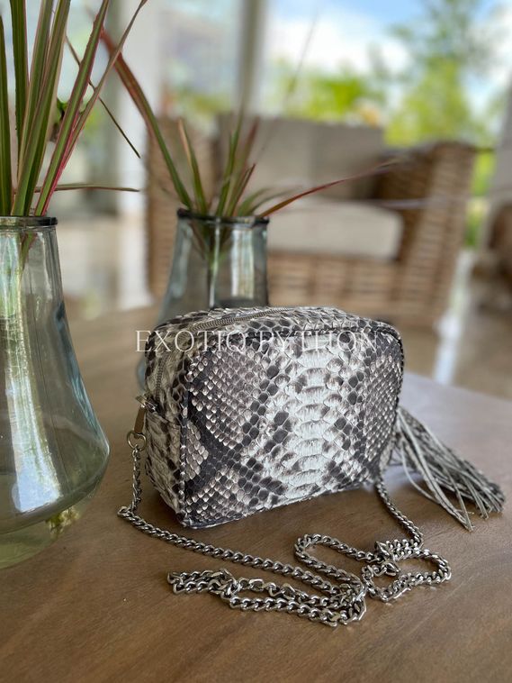 Сумка из кожи питона натурального цвета BG-502