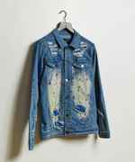 Мужская джинсовая куртка REASON Splat Paint Splatter Distressed