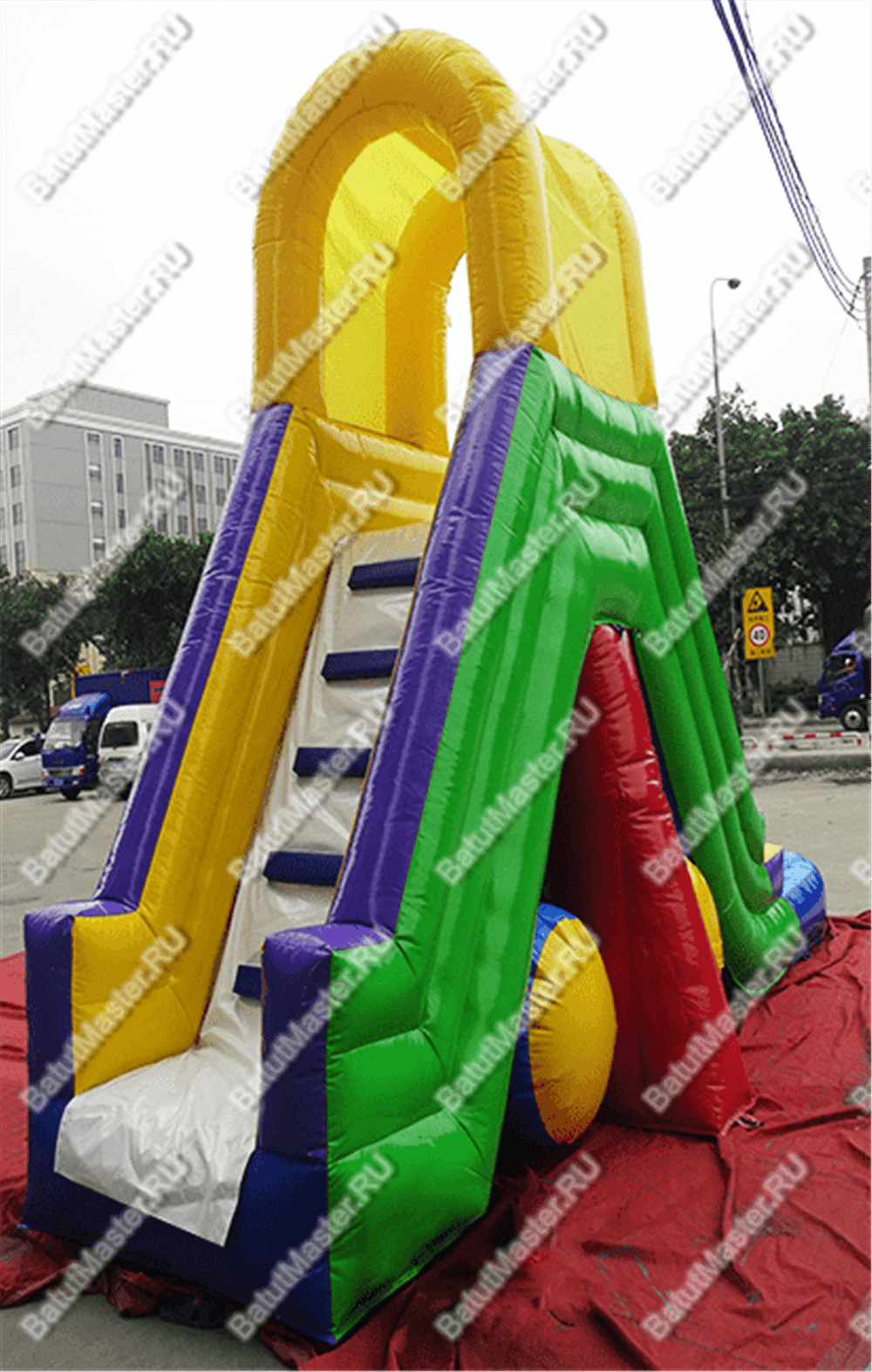 Надувная прямая водная горка с бассейном «Ультра», 9*3*5 м, герметичная