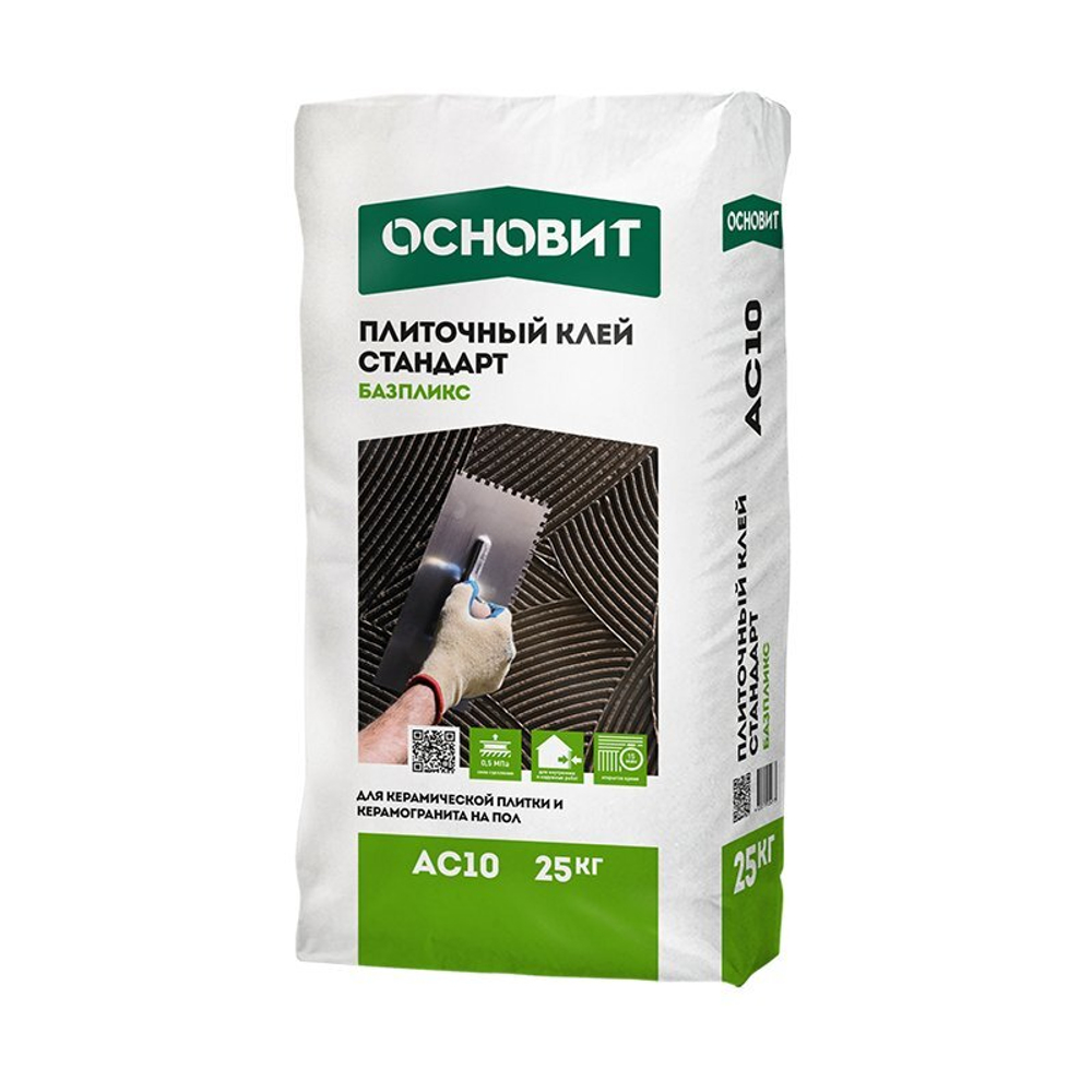Клей для плитки и керамогранита Основит Базпликс AC10 Стандарт (25 кг)