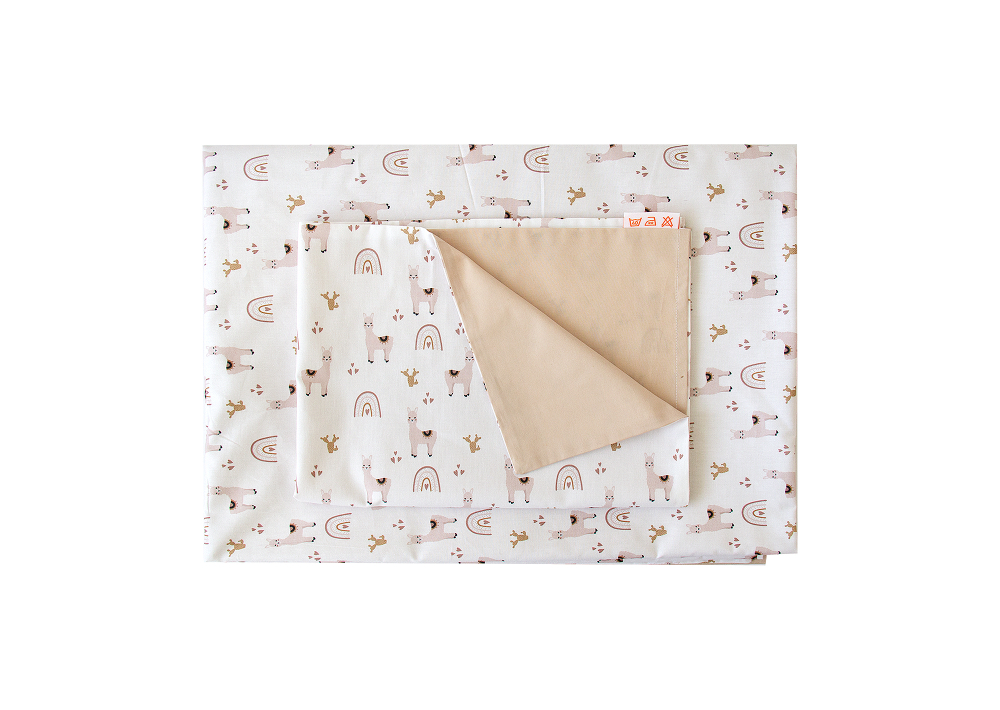 Комплект постельного белья «Лама» (бежевый, сатин)