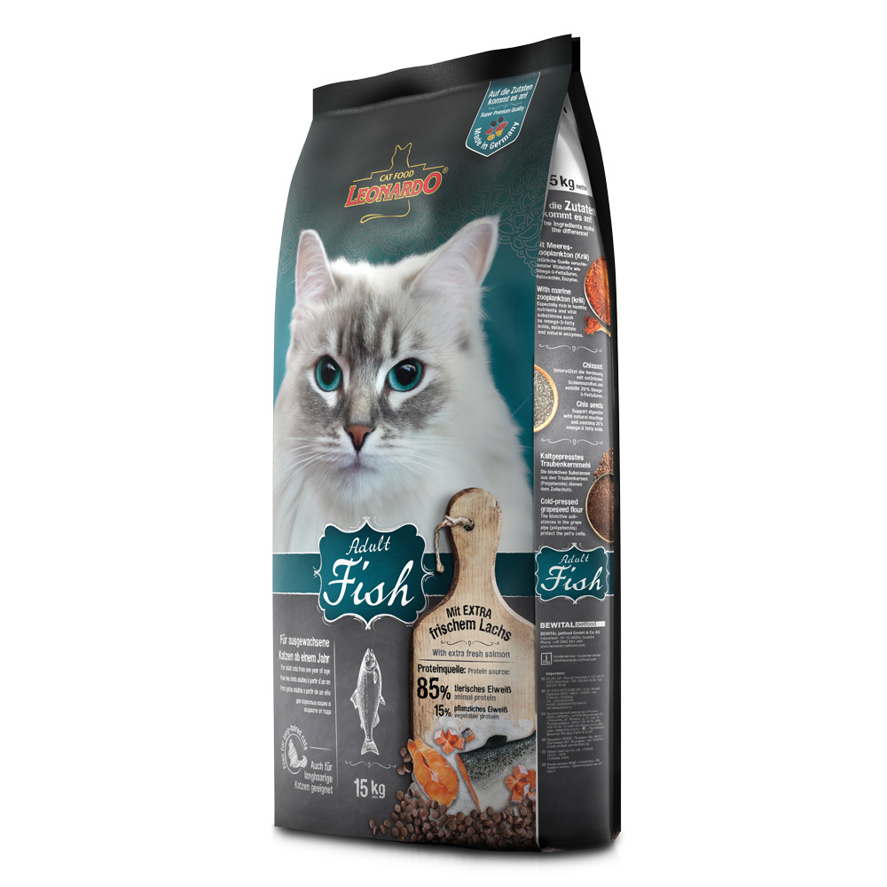 LEONARDO Adult Fish/Леонардо Эдалт Рыба Сухой корм для взрослых кошек с лососем