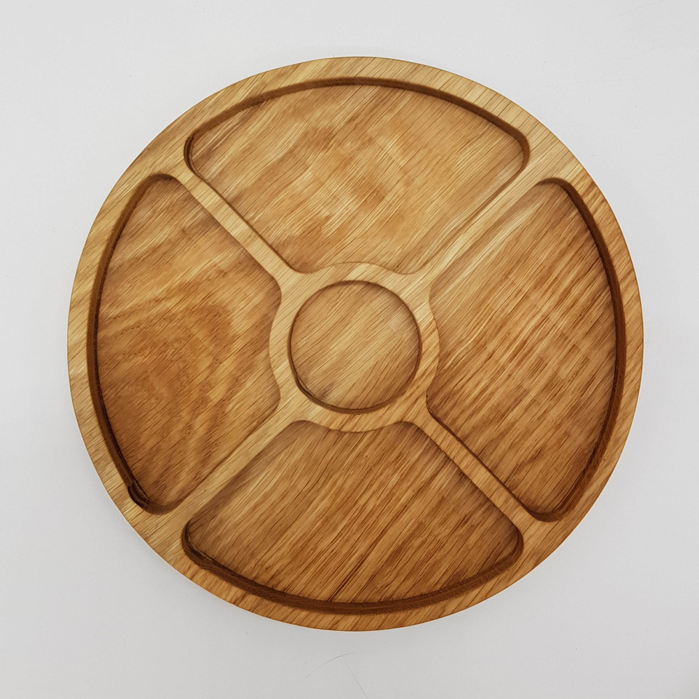 Менажница "Грейс" круглая; дуб; 5 секций; D=300; Н=25мм.