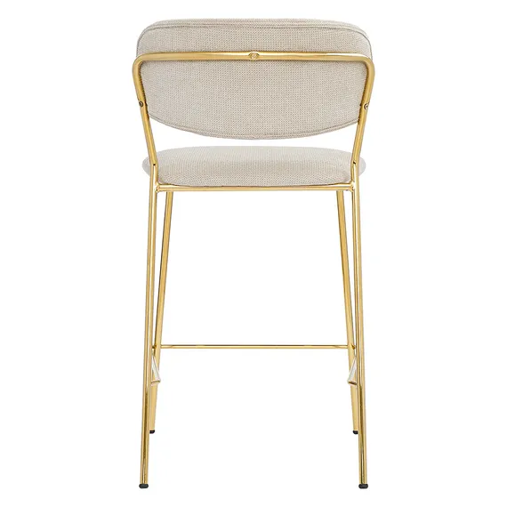 Полубарный стул Eirill, серый шенилл с золотыми ножками