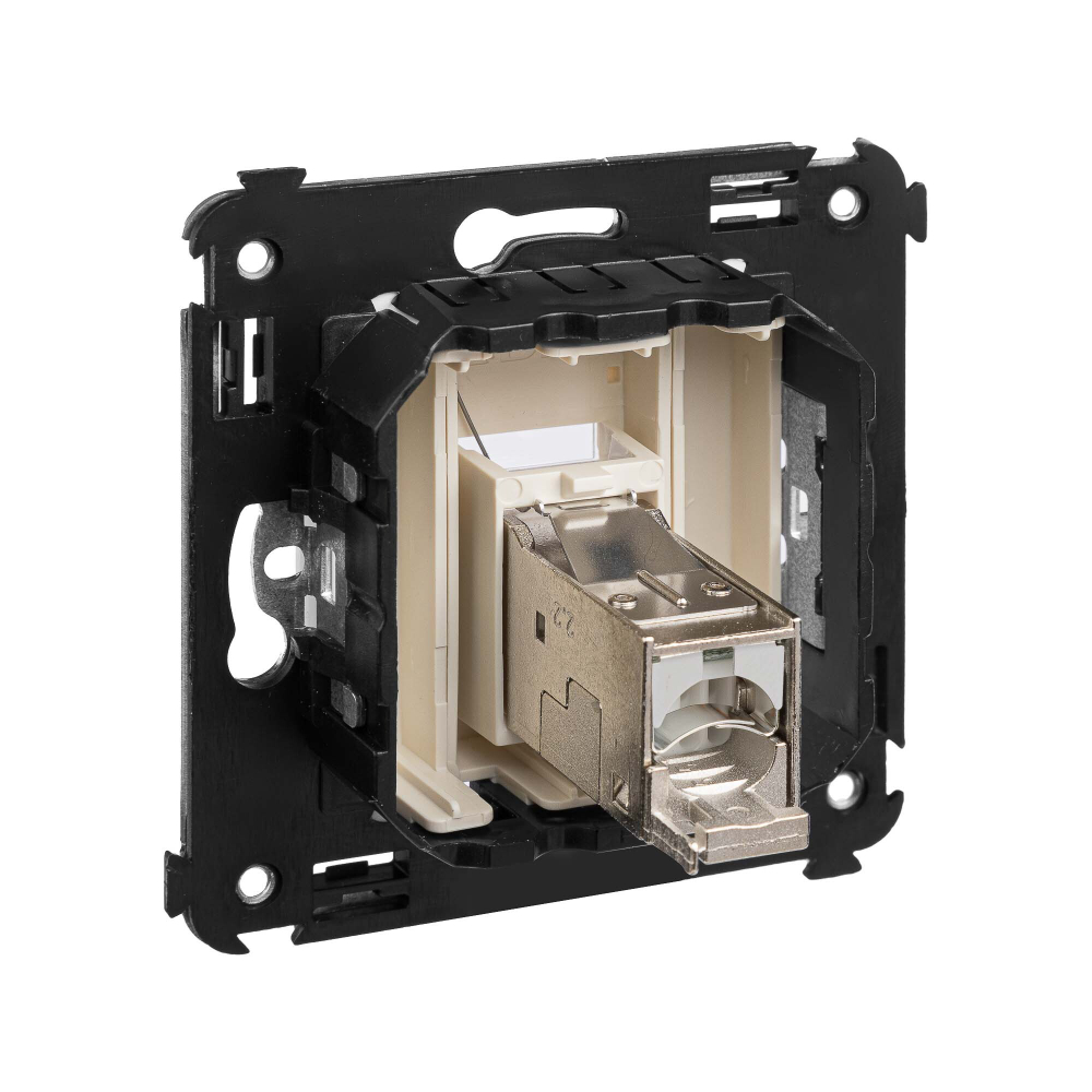 Компьютерная розетка RJ-45 в стену, кат.6 одинарная экранированная, "Avanti","Ванильная дымка"