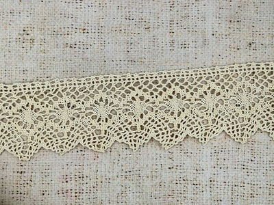 Кружево хлопковое/Тесьма вязаная 60.01.198, ш. 6 см, суровый