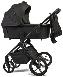 Детская коляска Peppy Monaco 2 в 1 Black (черный), рама черная матовая